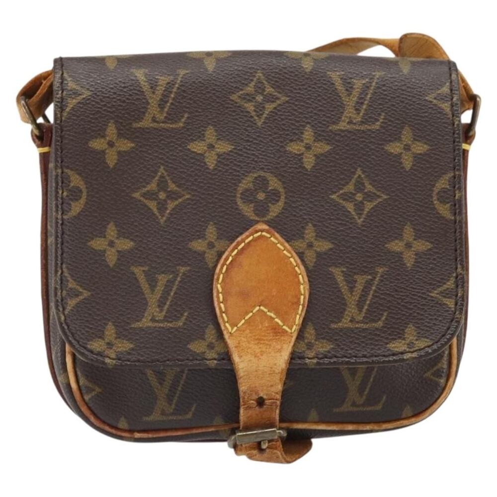 Louis Vuitton Monogram Cartouchiere PM Shoulder Bag Brown